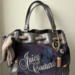 Juicy Couture Dreamer Tote navy and grey vintage